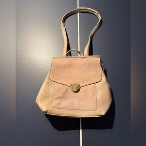 Moda Luxe Cream Leather Backpack